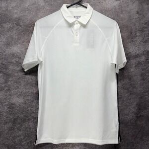 Rhone Delta Pique Polo Shirt White Men's XS Lightweight Breathable Golf Tennis